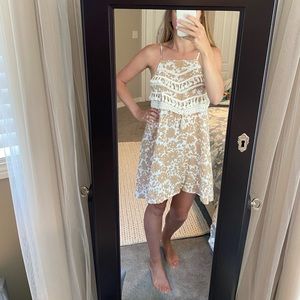 Tan floral dress